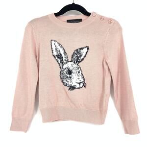 Victoria Beckham For Target Girls Size XS Rabbit Graphic Sweater Pink